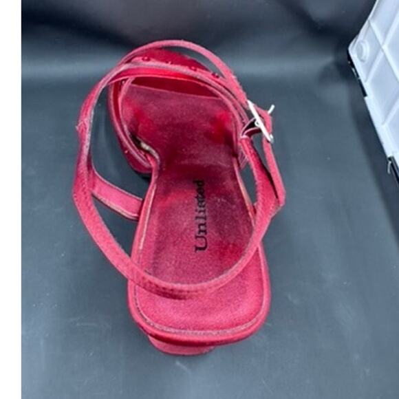 "UNLISTED" Strappy, Red, Chunky Heel, Bead Accents,Size 8,Dark Romance,Y2K,Dance - Picture 16 of 16